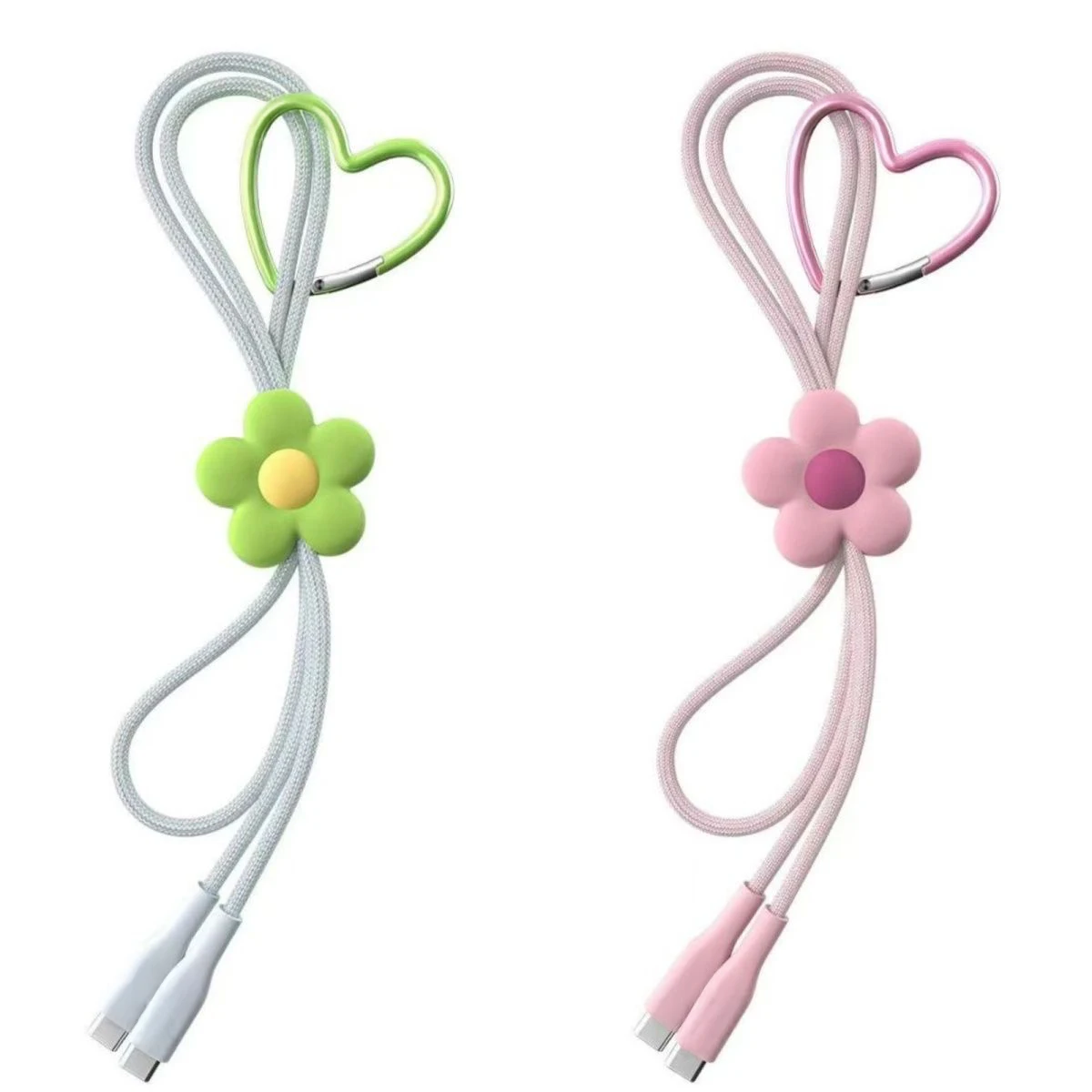 

Pink Green Flower Heart Hook Cable Organizer Phone Accessories