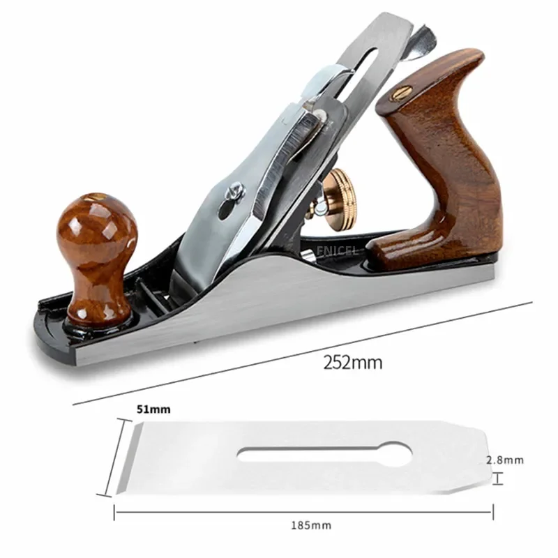 Bench Plane Adjustable Wood Hand Planer Woodworking Iron Jack Plane European Planer W/ 2-Inch Blade
