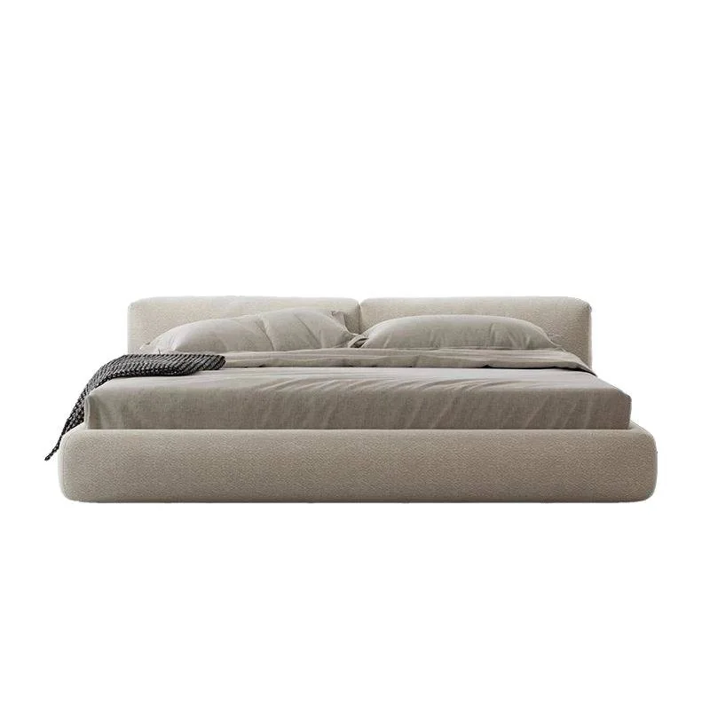 

Italian wabi sabi minimalist tatami cream wind tofu block matte fabric master bedroom double wedding