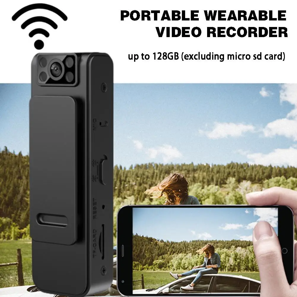 2023 NEW HD 1080P Noise Reduction Camera Portable Back Clip Walk-around Wireless Body Wearable Camera DV For 1080p Recorder R6L8