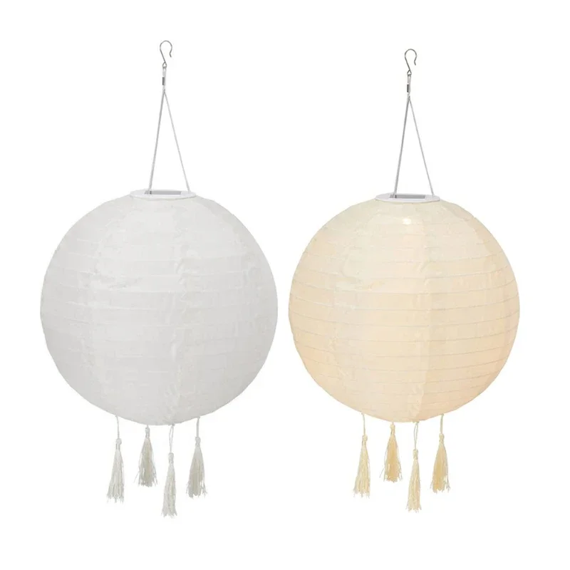 

#*25cm LED Solar Lantern Lamp Waterproof Outdoor Hanging White Light Party Decor Garden Decoration Warm Environment Best Gift