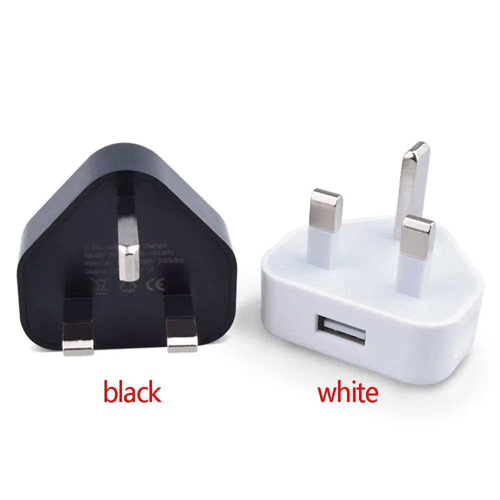 مكتب 1 منفذ USB 5 فولت 1A 3 دبوس الجدار شاحن المملكة المتحدة التوصيل USB شاحن محول الطاقة #4