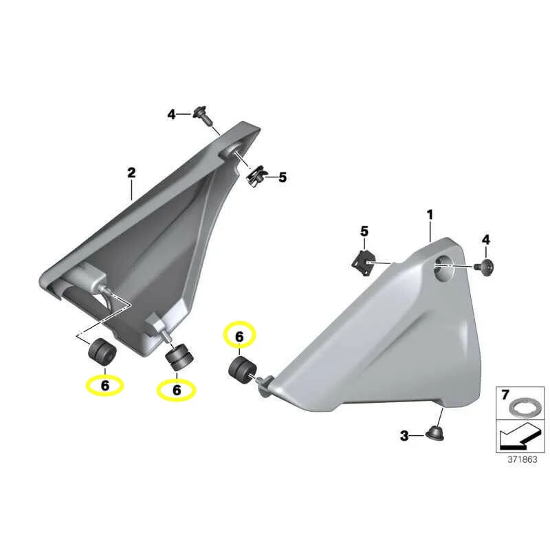 

3X Battery cover Rubber gasket For BMW R1200GS R1250GS ADV R1200RT R1200RS R1200R