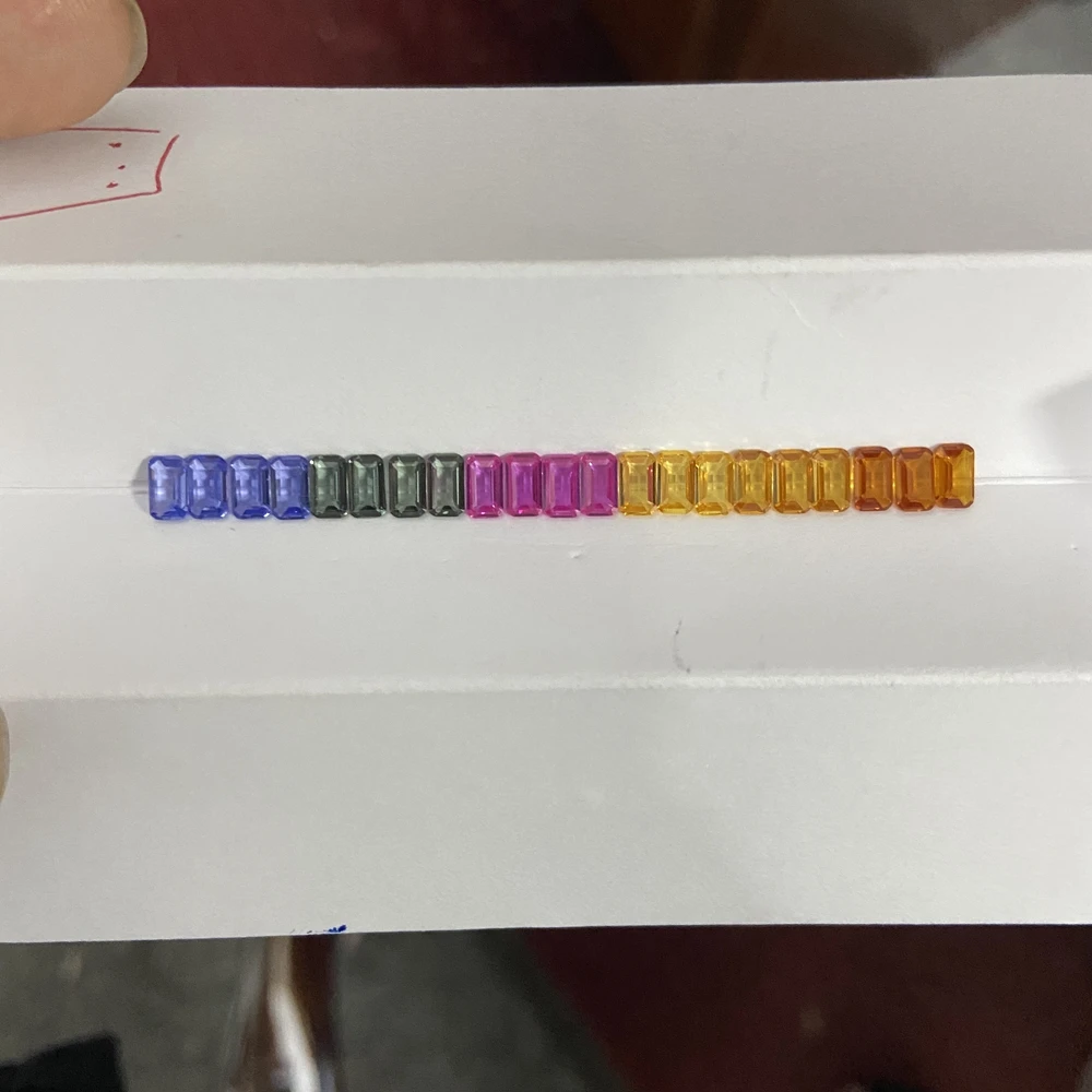 

3x5mm Lab Sapphire Octagon Emerald Cut Rainbow Corundum Colors Gem Stone