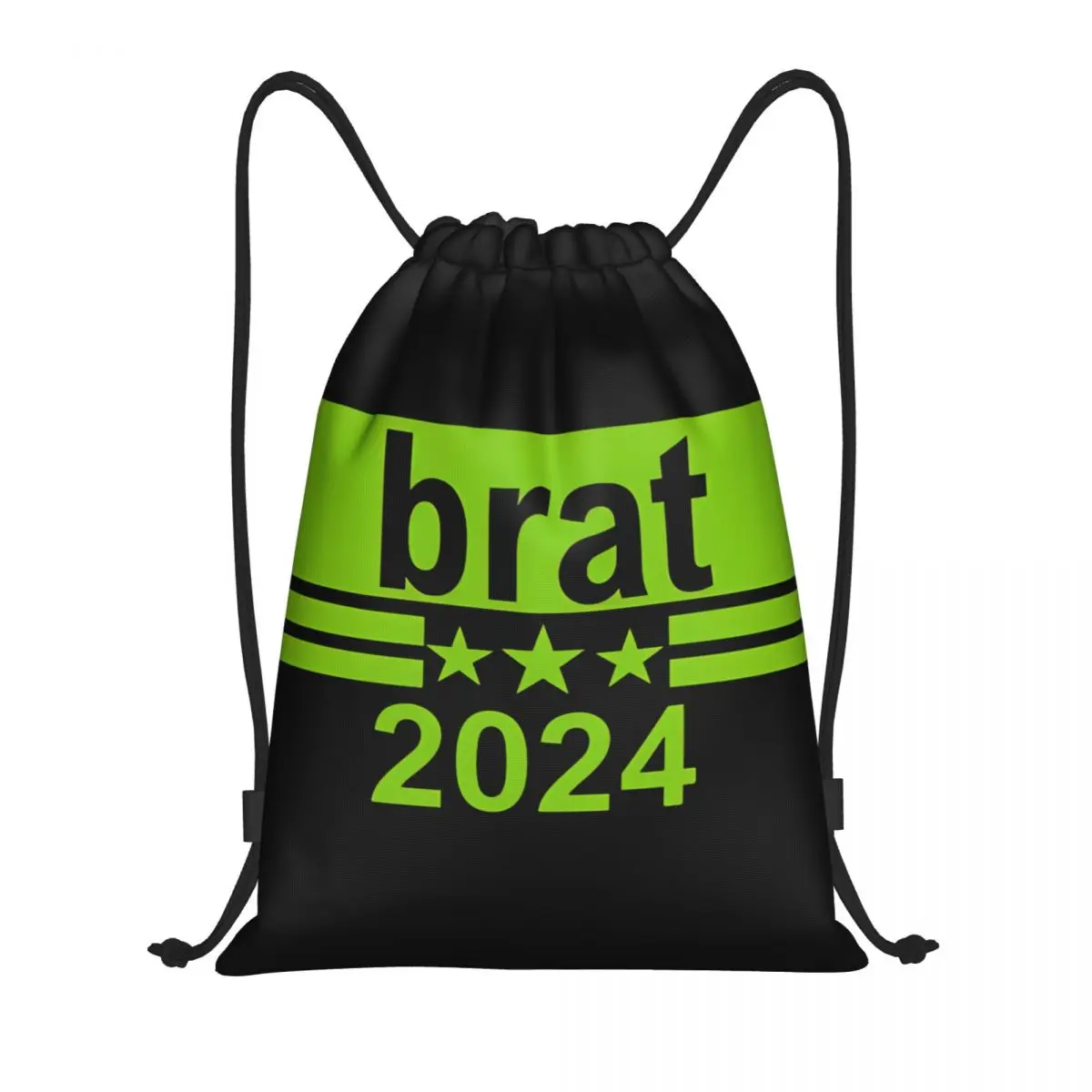 Kamala Harris Is Brat For President 2024 Drawstring Bags Sports Backpack Gym Sackpack String Bags for Working Out