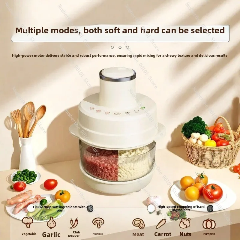 Multipurpose meat grinder 5L large-capacity household kitchen fully automatic, complementary food and noodles are integrated