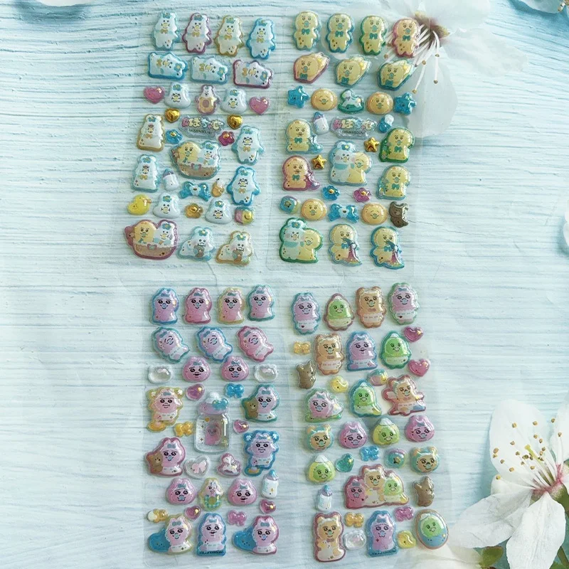 

Cartoon Underpants Bunny Sticker Cute Creativity 3D Relief Crystal Sticker Student Diy Scrapbook Gift Toy Girl Reward Stickers