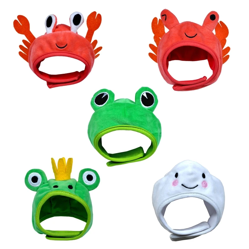 2024 New Cute Cartoon Animal Frog Shape Soft Comfortable Lovely Pet Plush Hat