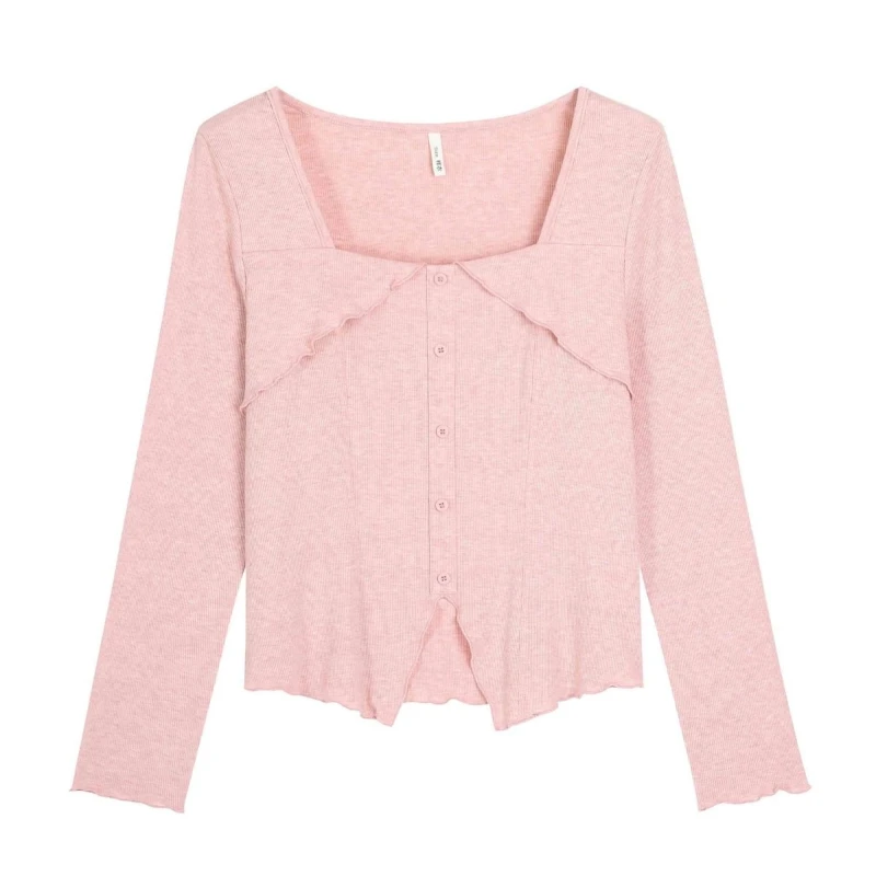 

Long Sleeve Slit Hem Plus Size Casual Tops Spring Autumn Solid Simplicity Loose Lazy Style T Shirts Fashion Korean Women Clothes