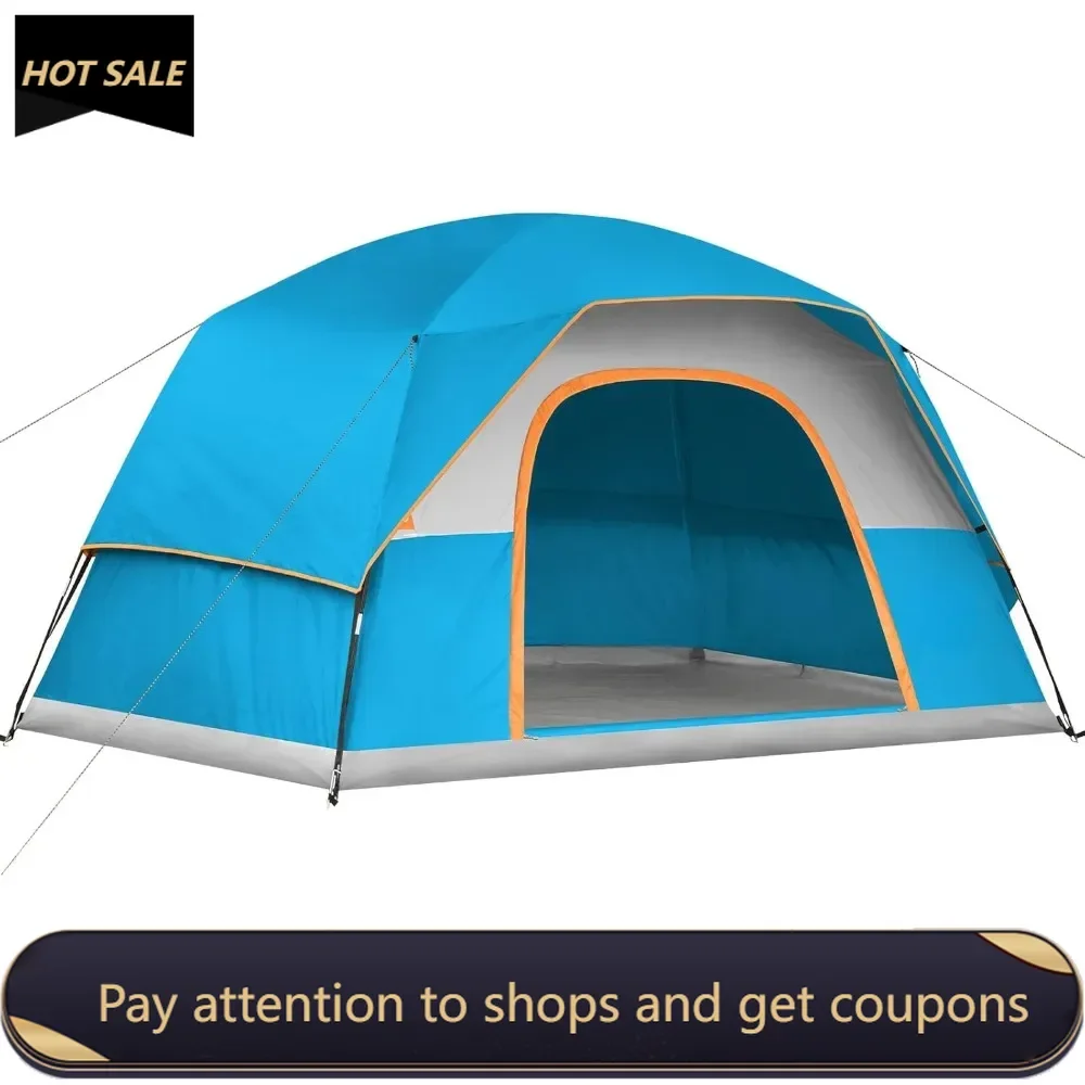 

Tent 3/4/6/8 Person Camping Tents, Waterproof Windproof Family Dome Tent with Rainfly , Portable with Carry Bag Freight free