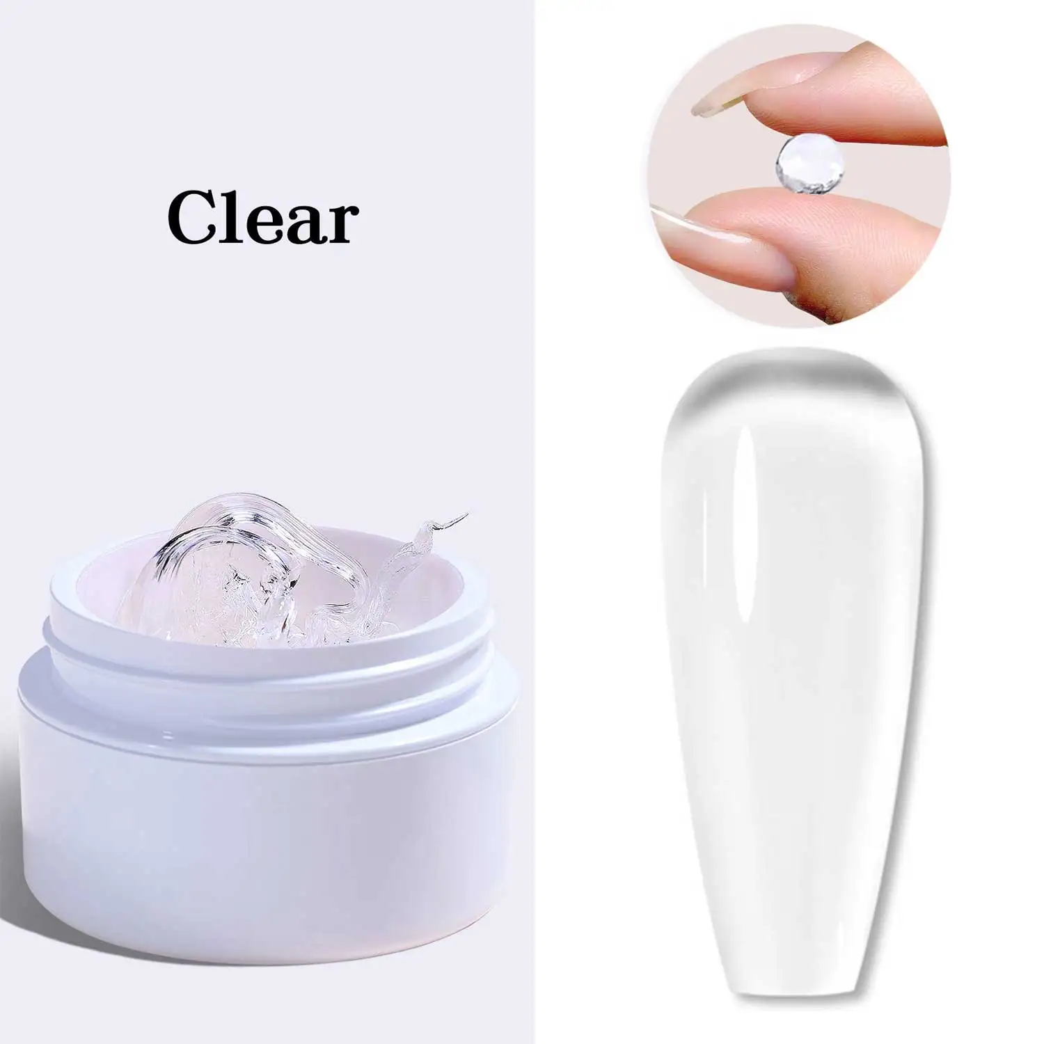 5/15 ml klarer, antihaftbeschichteter Handverlängerungs-Gel-Nagellack, 3D-Formung/Bildhauerei/Schnitzerei, UV/LED-Gel, milchiges Gelee, hartes Gel, Maniküre, DIY