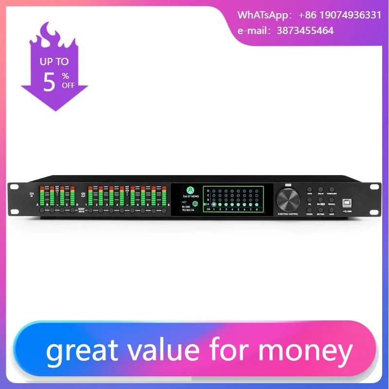 

LD448 FIR 4 In 8 Out DSP Speaker Processor Professional Dj Sound System Digital Speaker Management DSP Crossover Audio Processor