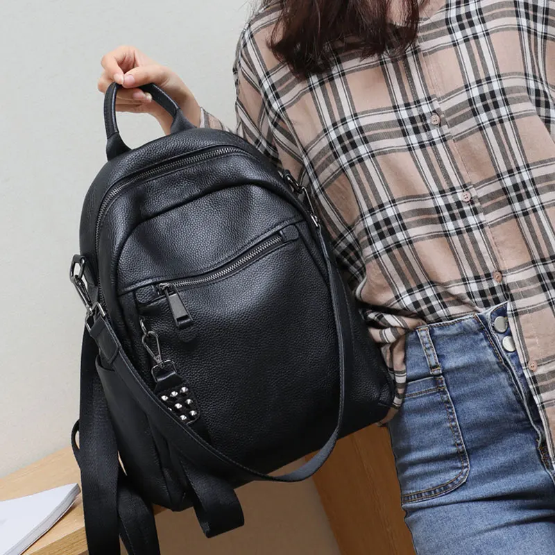 New Women's Backpacks Fashion Large Capacity Girls School Bag Women Travel Backpack High Quality Leather Student Schoolbag