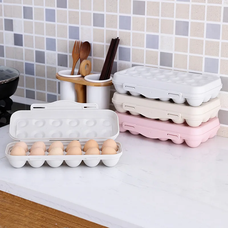 1pc egg storage box, anti-collision 12 cell egg tray, refrigerator preservation flip storage box, household kitchen supplies