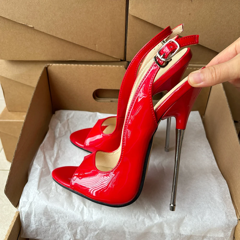 

Мужские женские туфли-лодочки на очень высоком каблуке 16 см, красные туфли-лодочки для подиума, комод с перекрестием, фетиш, обувь унисекс для косплея, очень большие