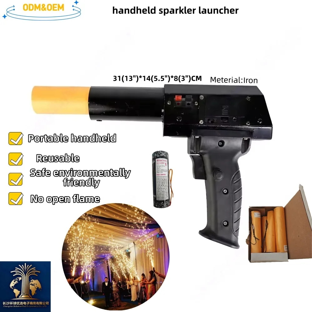 

Safe Flameless Cold Spark Firework Gun Battery Powered for Party Wedding Decor