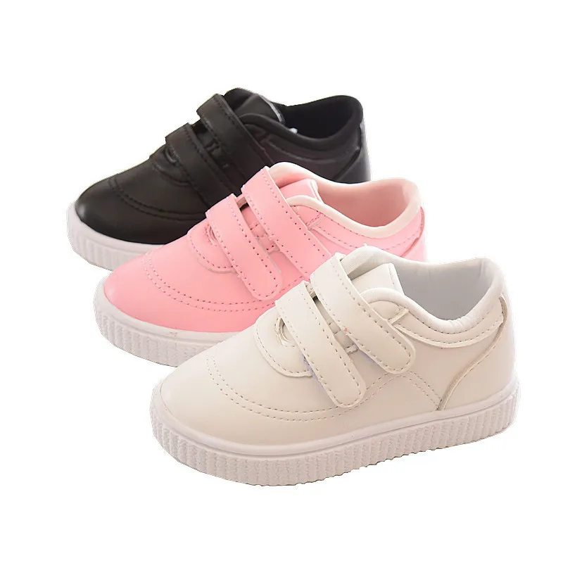 Girls fashion breathable board sports shoes boys flat casual shoes kids leather soft soled non slip sneakers Children\'s shoes