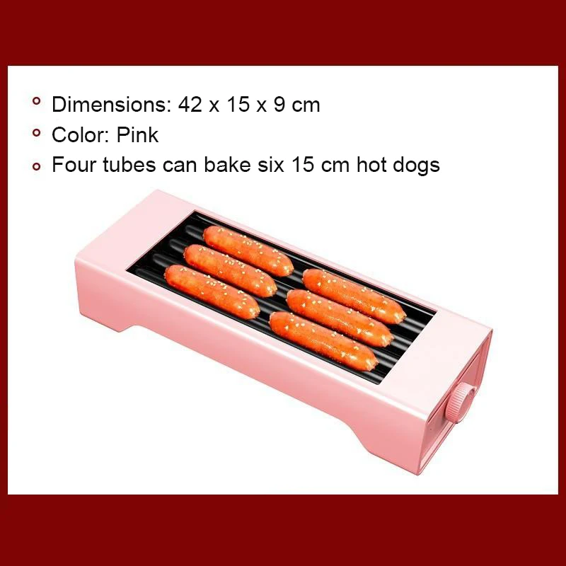Hotdog Grill Machine Electric Hot Dog Roller Sausage Machine Hot-dog 6 Roller Grill Cooker Machine Cooker For Kitchen Restaurant