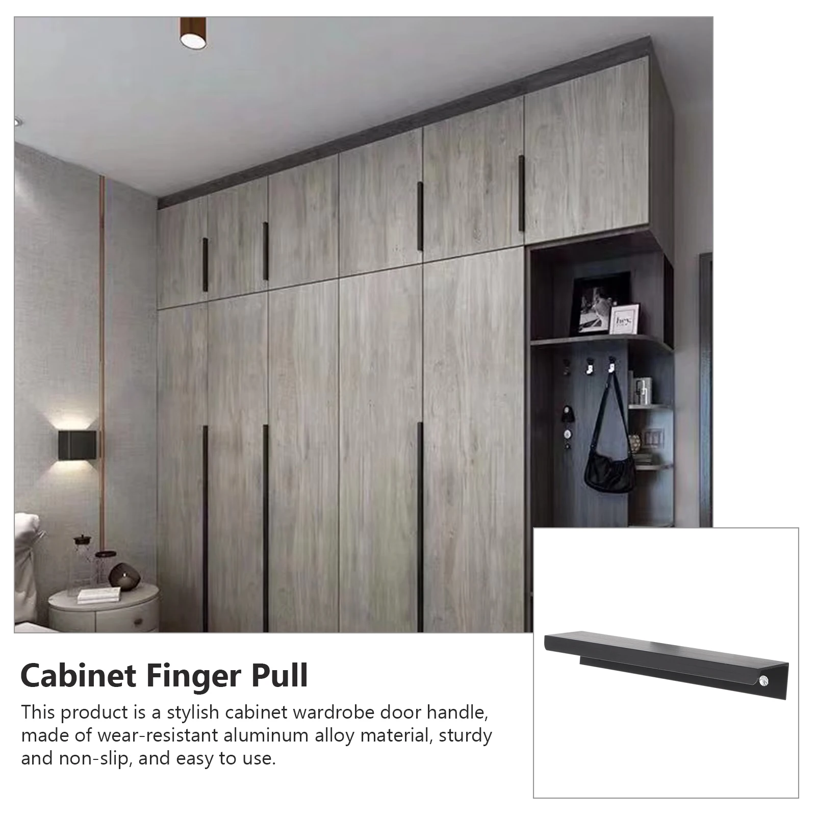 

4pcs Aluminum Alloy Cabinet Door Handle Hidden Finger Pull Invisible Drawer Handle Concealed Pull Bar For Kitchen Wardrobe Shoe