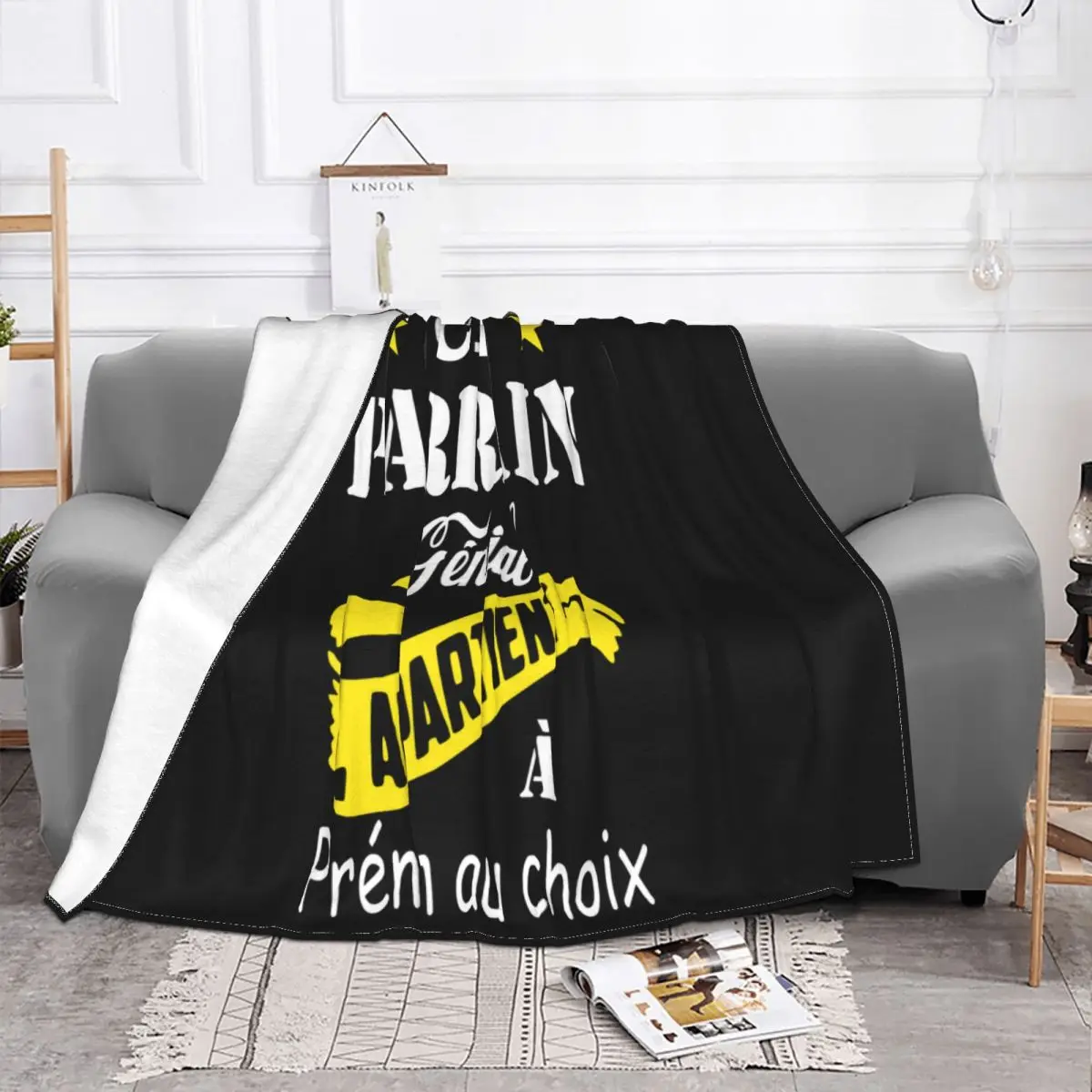 Personnalise Meilleur Parrain Parfait Cool Idee Cadeau Maillot Fete I005 Simple Women Present Female Throw Blanket