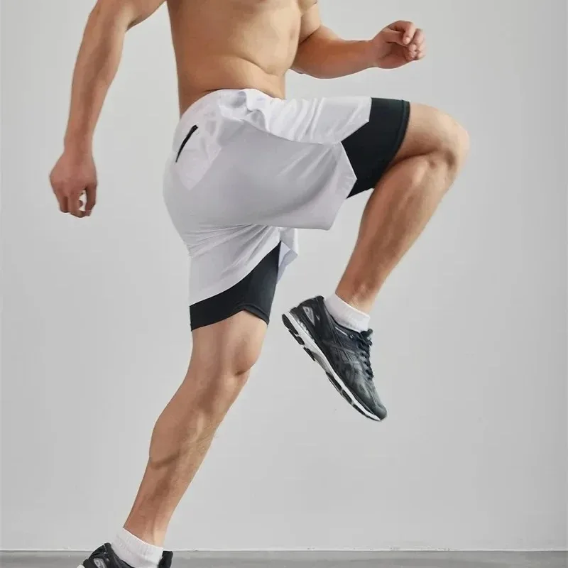 

Men's Multi-Pocket Shorts Gym Shorts Casual Lined Skinny Shorts Daily Style Training Double-Layer Shorts men clothing