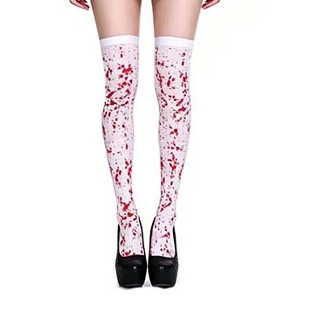 Stretchy Halloween Bloody Cloak Realistic Blood Print Washable Durable Bloody Nurse Apron Breathable Comfortable Fit