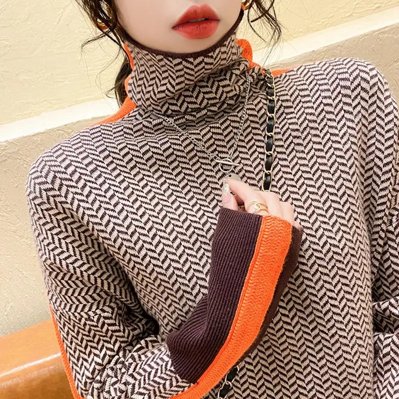 Epligg Turtleneck New Women Sweater Knitted Simple Soft Top Women Slim Warm Jumper 2025 Pullover Basic Female Woman Sweaters