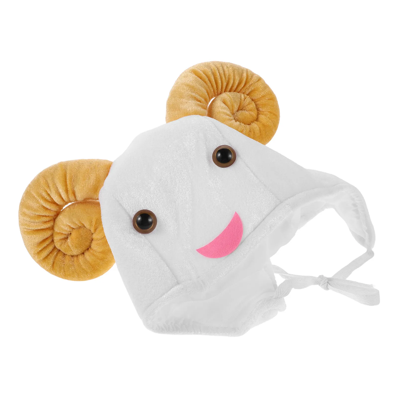Gorro de Cordero de Felpa Suave con Cuernos de Oveja, Accesorio de Disfraz para Adultos, Ideal para Carnaval, Fiestas, Invierno, Cosplay y Fotomatón