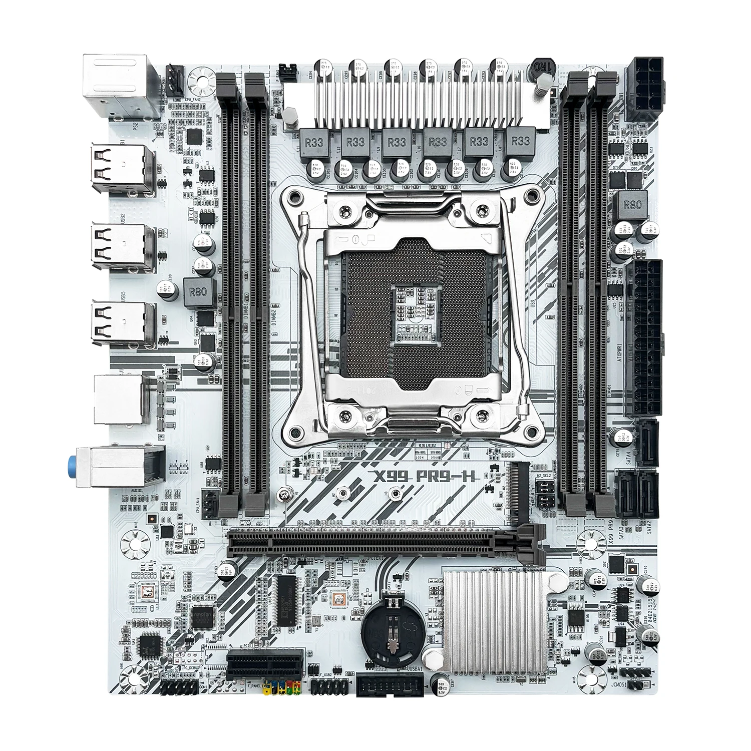 Imagem -03 - Kit Conjunto de Placa Mãe Cpu Xeon e5 2630 v3 Lga20113 Mais Ddr4 8gb 2133mhz Memória Ram M-atx Nvme M.2 Sata Pr9-h Branco Machinist-x99