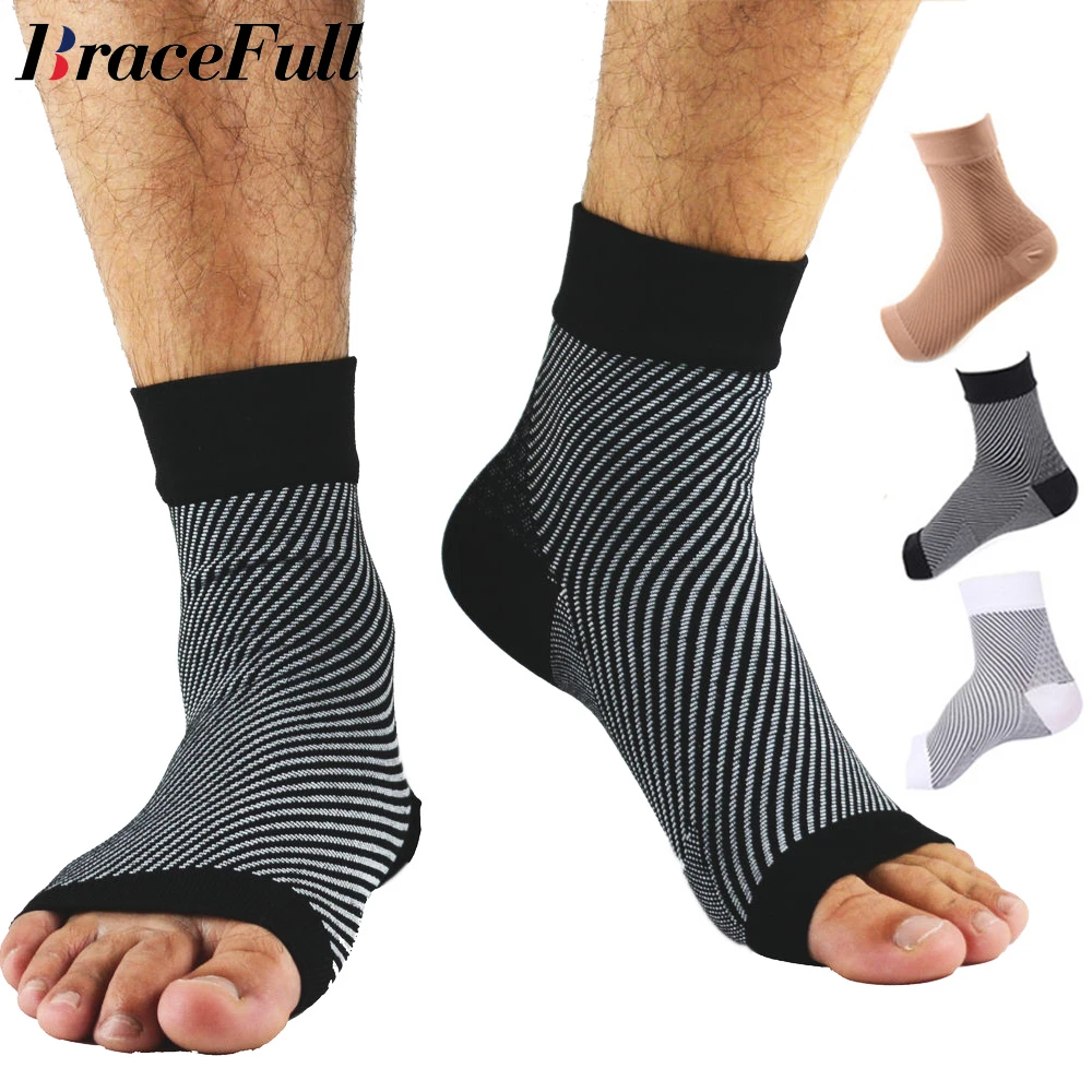 

1Pair Plantar Fasciitis Compression Socks,Foot & Ankle Brace for Women & Men,Toeless Ankle Compression Sleeve for Ankle Support