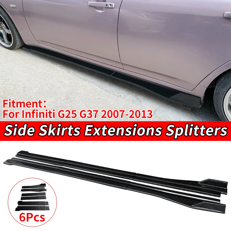 

Car Accessories Side Skirt Extension Splitters Body Apron Lip Splitter Winglet Carbon Look For Infiniti G25 G35 G37 2007-2013