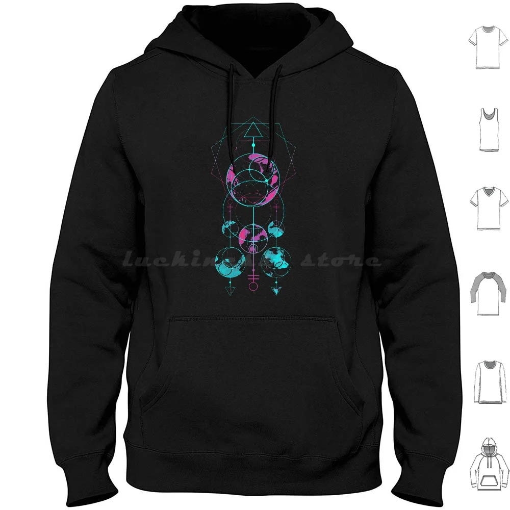 Symbol One Hoodies Long Sleeve Symbol Circular Geometry Shapes Abstract