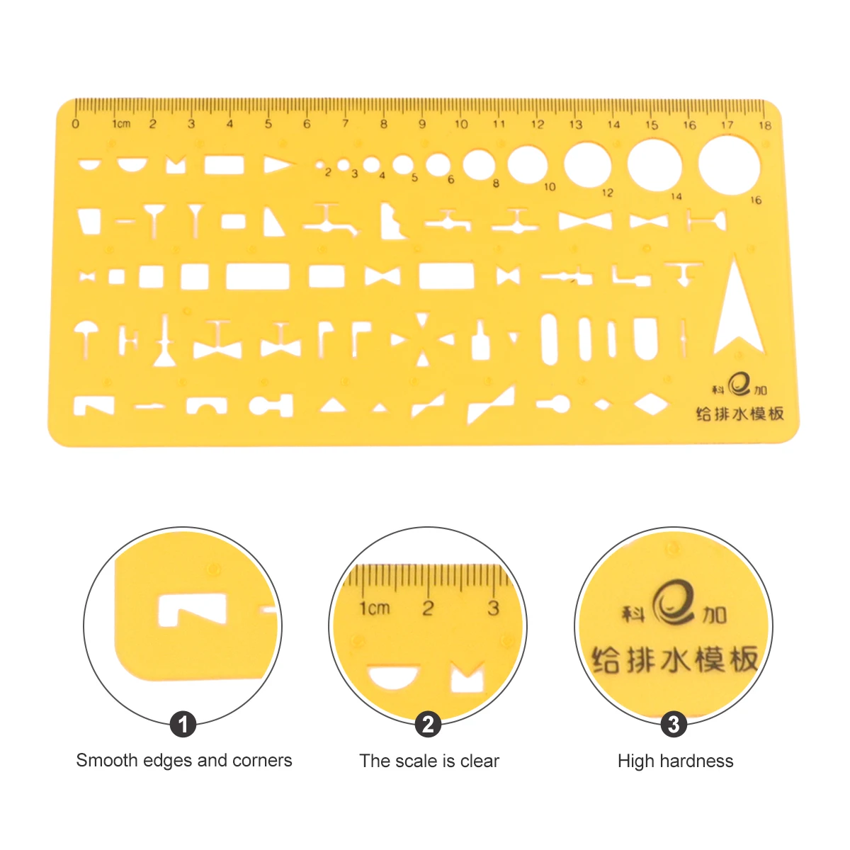 

Professional Design Drawing Ruler Ellipse Drafting Template Geometry Measuring Tool Art Engineering Aid Transparent Orange Hard