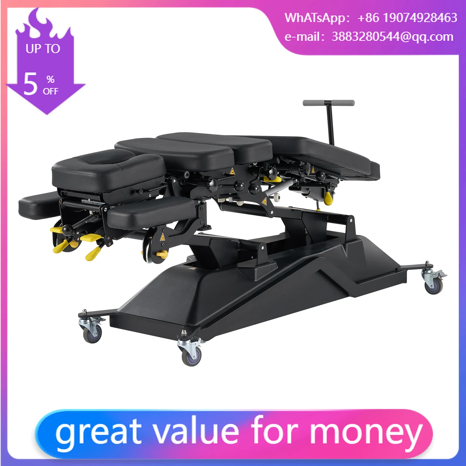 New Herrington-480 Electric Manipulation Physical Therapy Spinal Decompression Bed Cervical Traction Chiropractic Drop Table