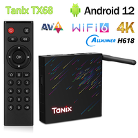 Original Tanix TX68 TV Box Android12 Allwinner H618 WiFi6 2G16G 4G 32G 64G 3D BT AV1 2.4G 5G Wifi 4K HDR Media Player Set TopBox