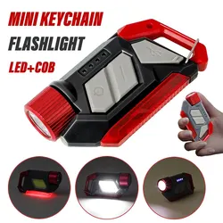 Super Bright MINI LED Flashlight Rechargeable Keychain Worklight Headlight + Side Lights Outdoor Waterproof, Ultra Lightweight