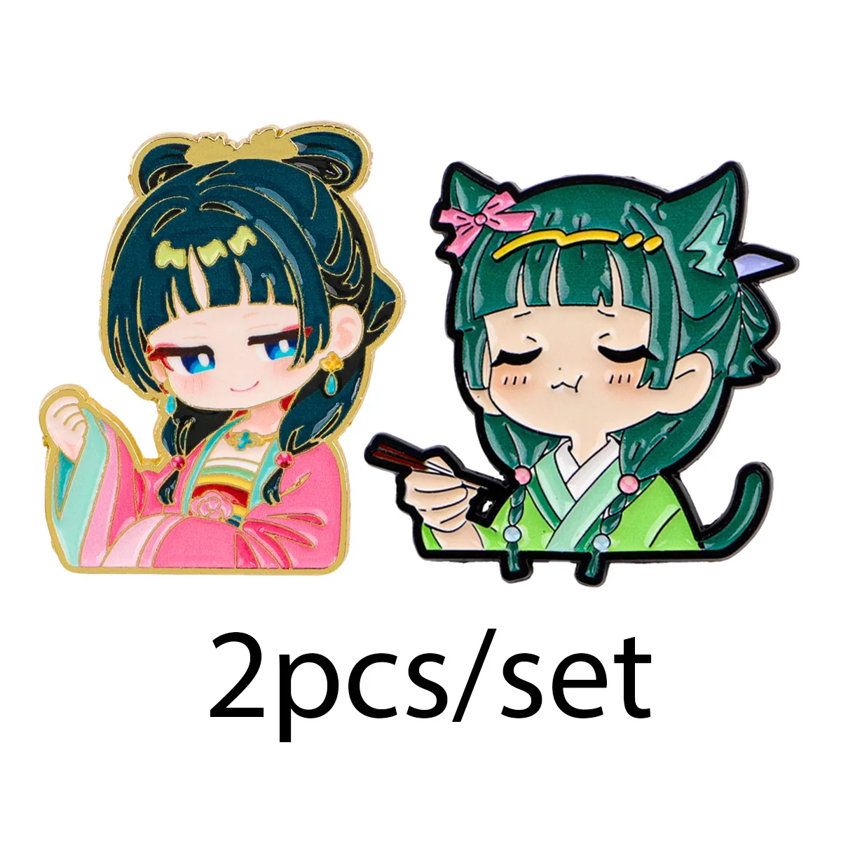 2 Pezzi Spille in Smalto con Ragazze Anime Carine, Spilla a Cartone Animato per Cappotto, Spille da Donna, Distintivi da Risvolto alla Moda, Gioielli Regalo per Amici