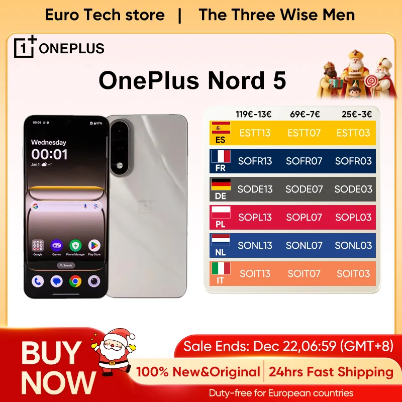 OnePlus Nord 5 Smartphone 5G Snapdragon 8s Gen 3 �cran AMOLED 6,83
