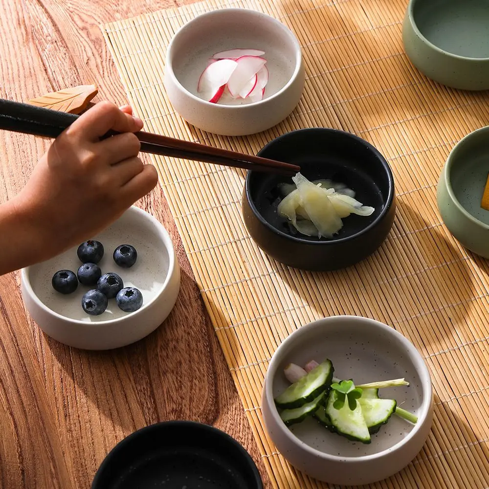 Versatile Ceramic Dipping Plate Matte Glaze Small Sauce Dish For Soy Vinegar Spices Kitchen Serving Tray Tableware Item