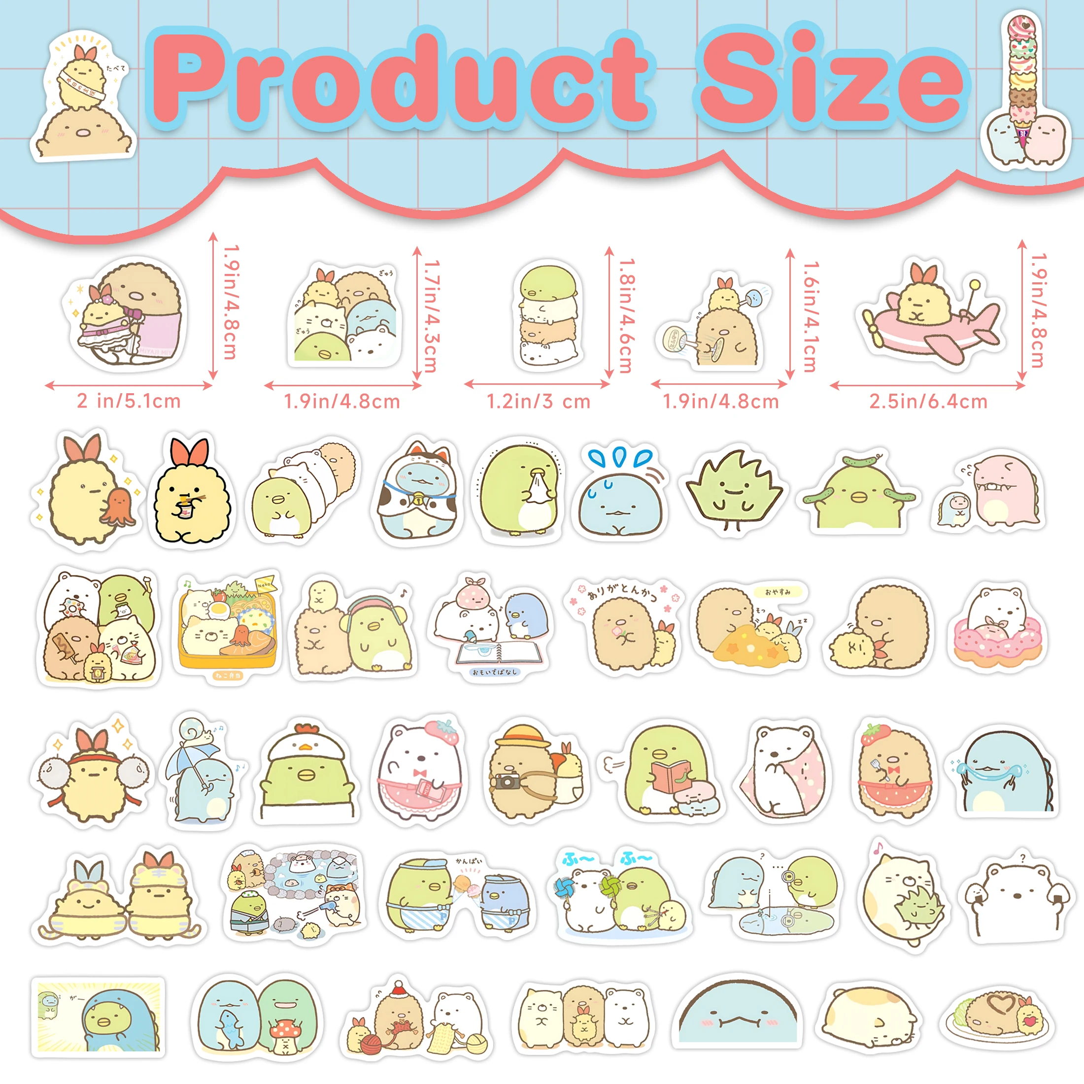 60Pcs Kawaii Cute Cartoon Sumikko Gurashi Glow in the Dark Stickers Skateboard Laptop Luggage Bike Motorcycle Waterproof Decals