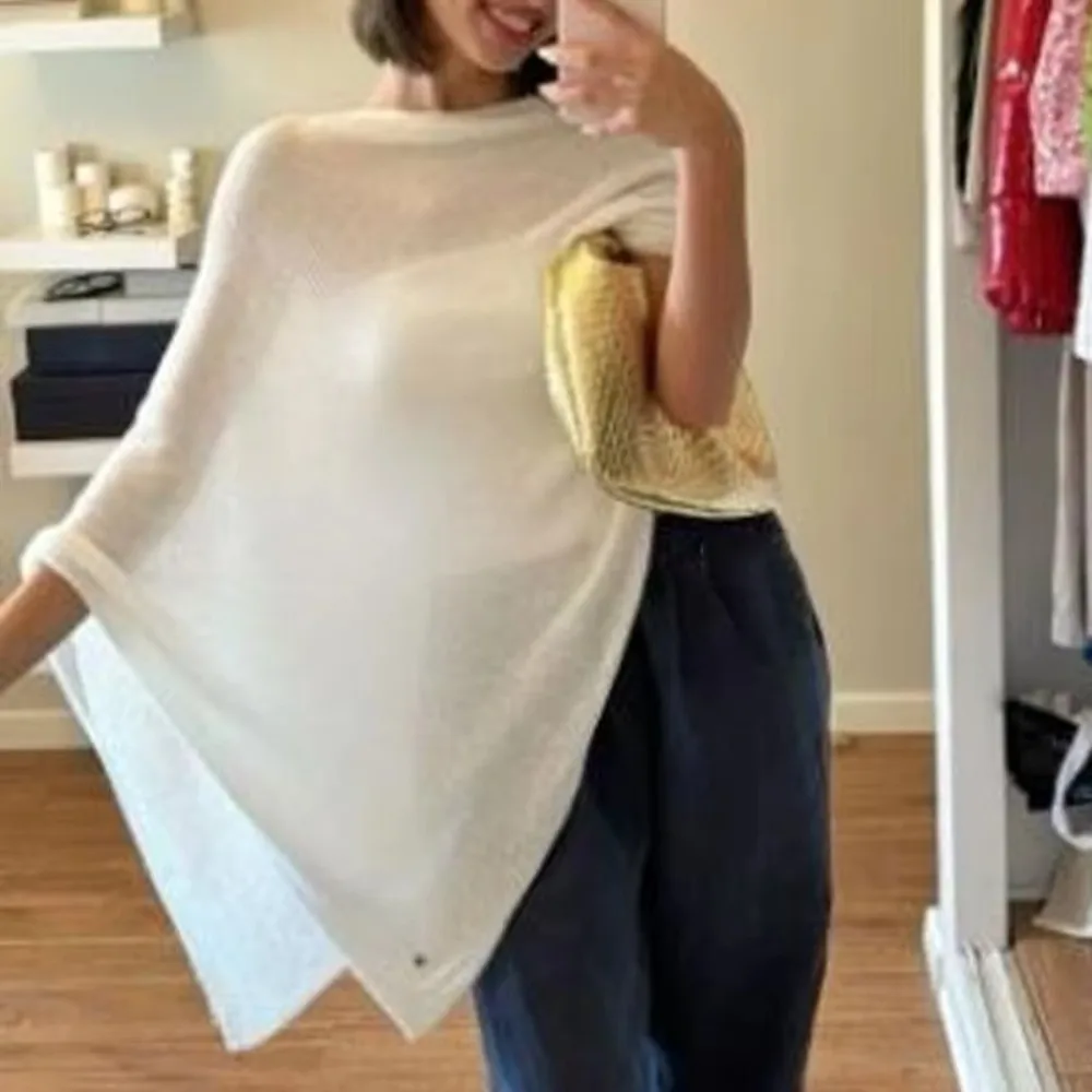 

Повседневный вязаный пончо-свитер с заниженной линией плеч, асимметричная полупрозрачная накидка-халтер, многофункциональный пляжный кейп для отпуска