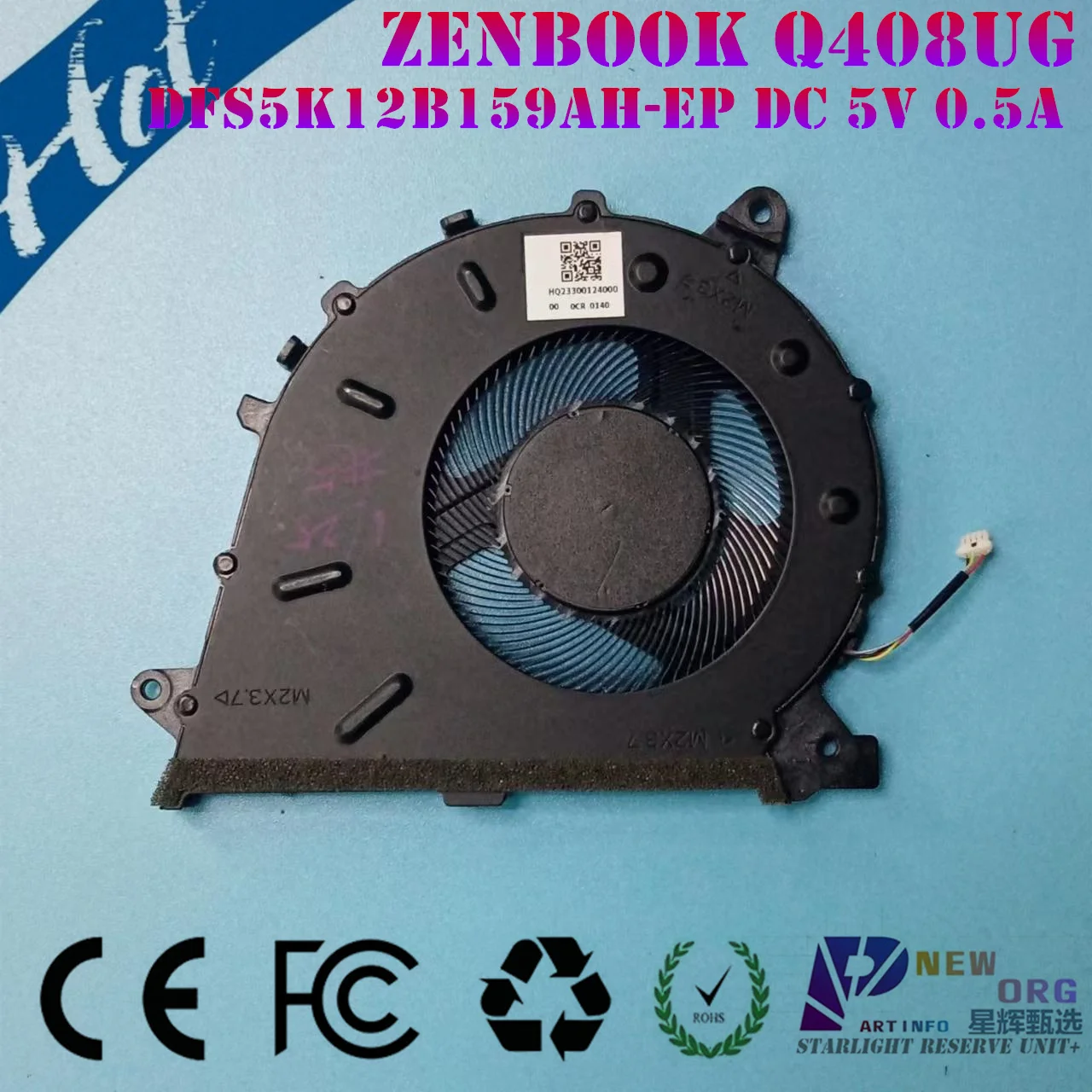 NEW ORGLaptop Heatsink Fans For ASUS ZENBOOK14 Q408 Q408UG series DFS5K12B159AH EP DC 5V 0.5A HQ23300124000