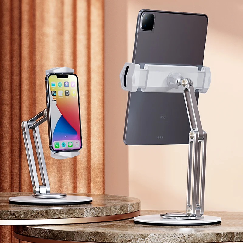L07 Aluminum Adjustable Foldable Rotatable Phone Holder Home Office Desk Accessory