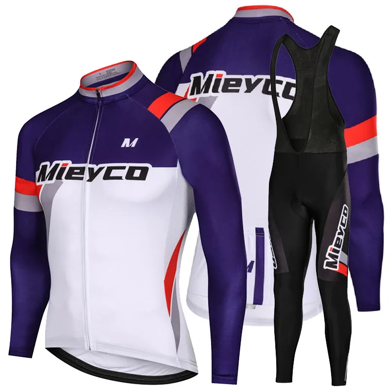 

Men's Cycling Jersey Sets Long-sleeved Tracksuit Bicycle Accessories Spring Autumn Bike Riding Men Gym Clothing Suit Sportswear