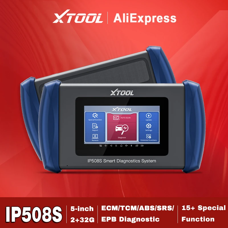 XTOOL IP508S OBD2 Scanner Car Diagnostic Tool 5 Main System Diagnosis of ECM TCM ABS SRS EPB 15 Reset Live Data Code Reader