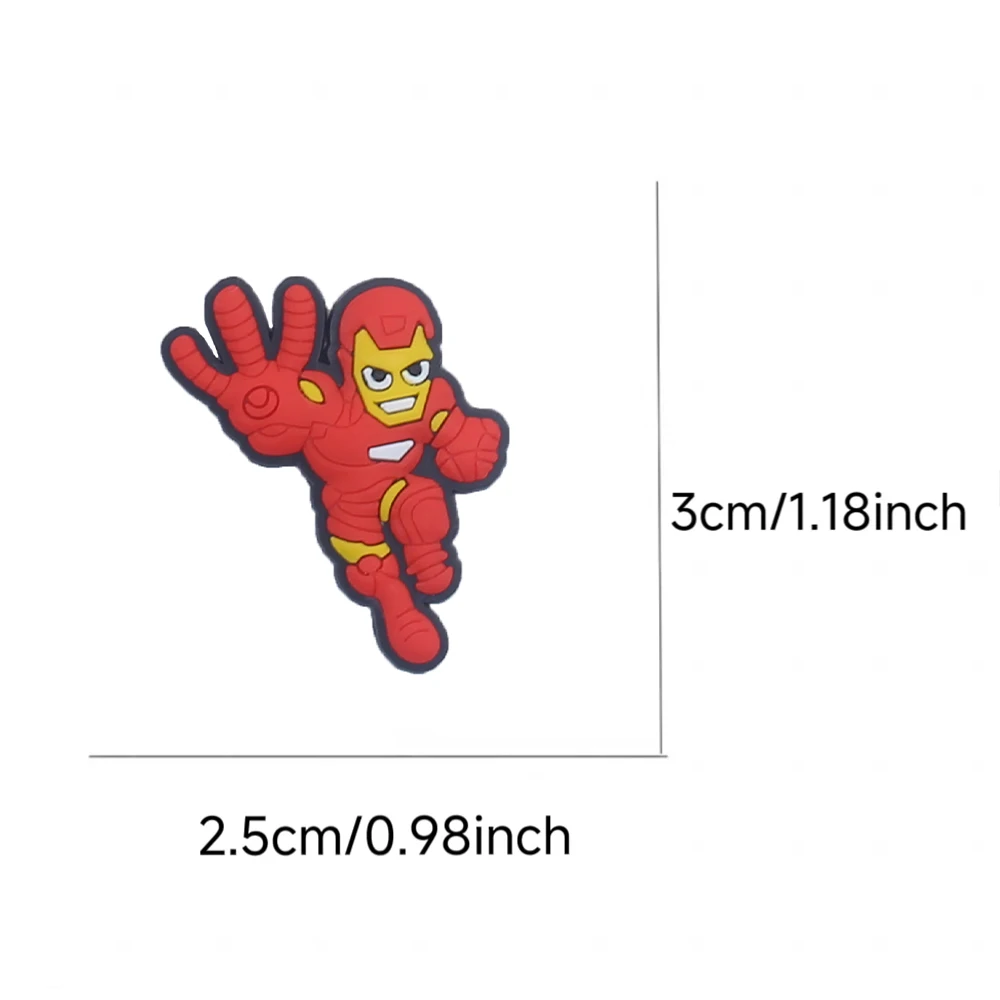 30 Stück Hot Toys Cartoon Superhelden-Serie PVC Schuhzubehör für Jungen und Mädchen, abnehmbare, wasserdichte, kreative DIY-Schuhdekorationen – Detail 3
