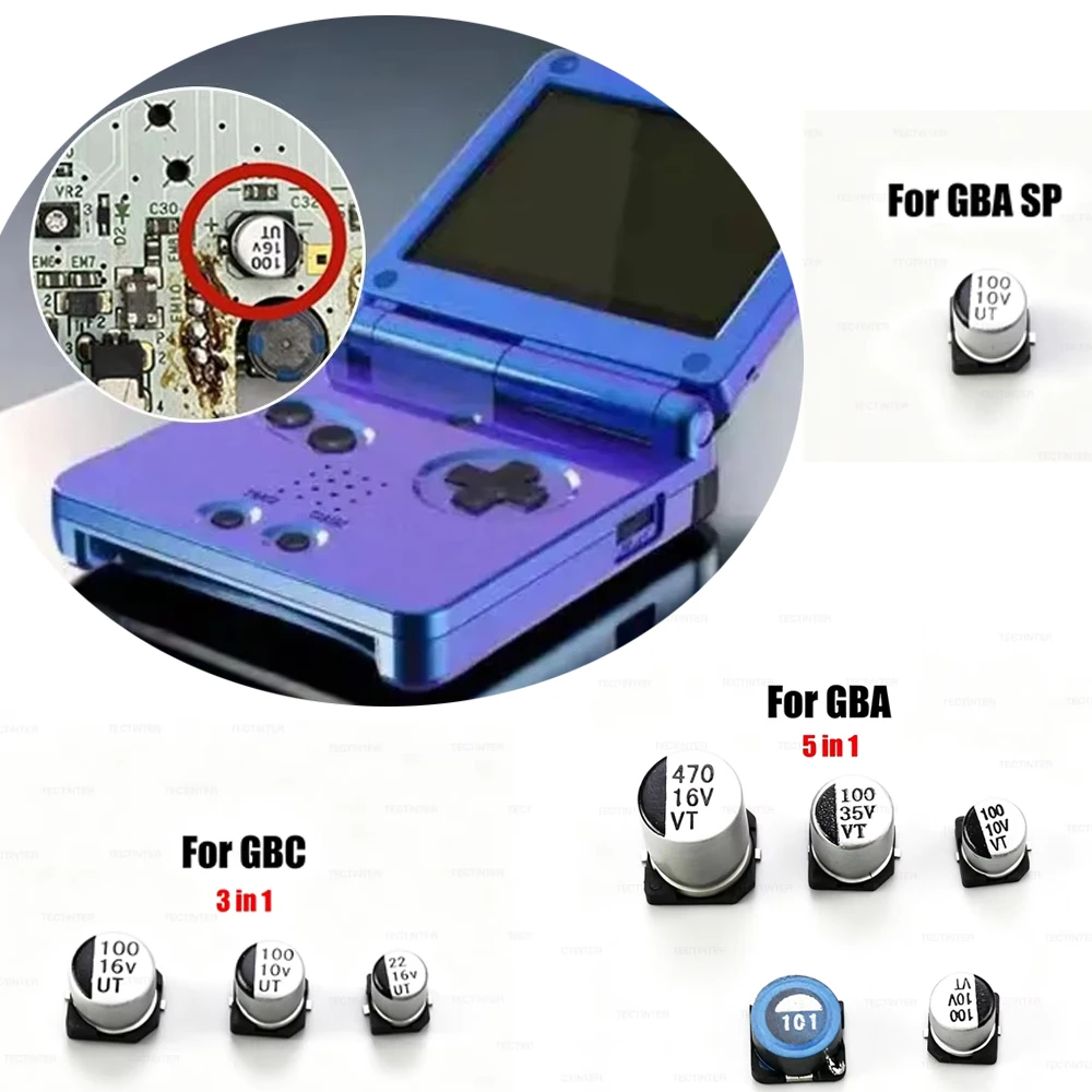 Mainboard Capacitor For GBA/GBA SP/GBP/GBC Motherboard Replacement Parts For Gameboy Advance/Color/Pocket Repair Accessories