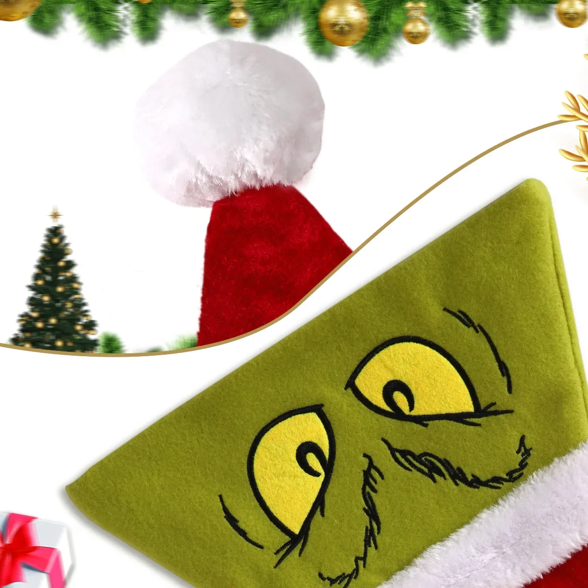 Grinch Cartoon Cartoon Santa Muts Volwassen Kinderen Kerstvakantie Cadeau Decoratie Cartoon Santa Hoed