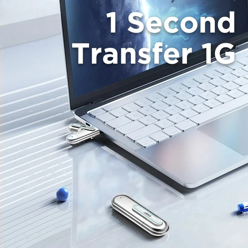 محرك أقراص فلاش Eaget 1 تيرا بايت/2 تيرا بايت فائق السرعة USB3.2 GEN2 بتصميم جديد بتقنية 3S مادة معدنية تصل إلى 1000 ميجابايت/ثانية