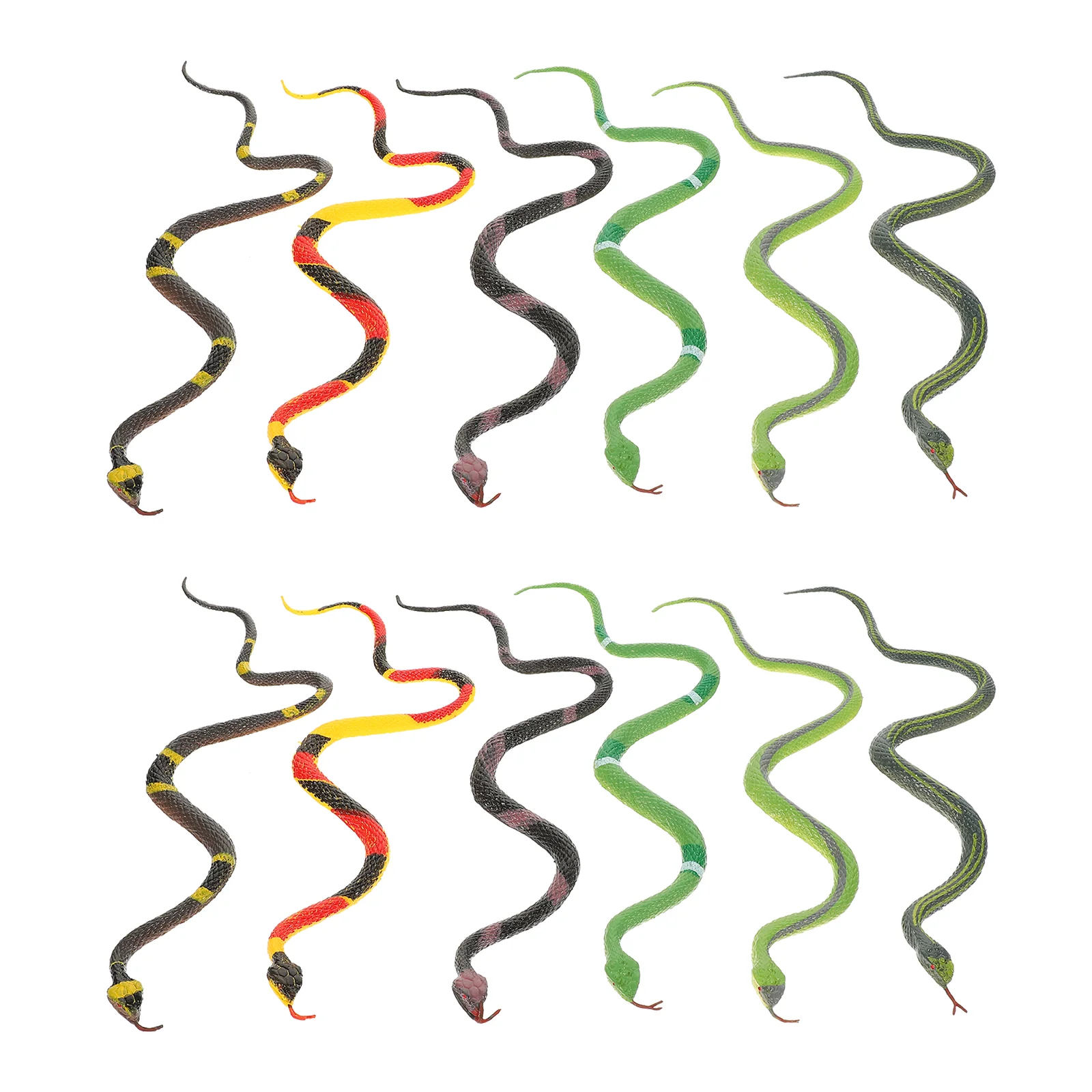 

12 Pcs Props Animal Model Child Girls Toys Trajectory Snake Rubber Artificial Models